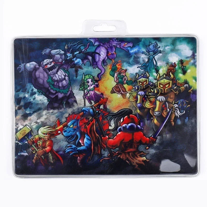 Vibrant Q-version DOTA2 Mouse Pad showcasing playful cartoon characters from DOTA2 and Warcraft 3, an exclusive gaming mat for fans.