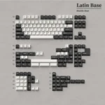 Drift keycap set Latin Base layout showcases white alphas and black modifiers in ABS double-shot keycaps for JDM racing keyboards.