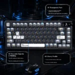 Error Code 2.0 PBT+PC Backlit Keycap Set variant featuring 4 striking silver 'V' keys, enhancing the cyber-tech aesthetic for 60-75% keyboards.