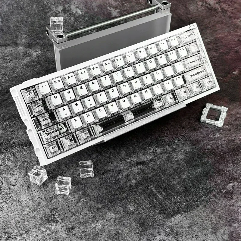 Premium 20th Anniv. Night Demon SE Gaming Keycap Set from multiple angles, highlighting its dark, mysterious black and white special edition design.