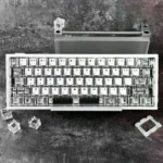 Detailed view of the premium 20th Anniversary Night Demon SE Gaming Keycap Set, highlighting its dark, mysterious design and classic black and white design.