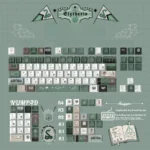 Green House PBT dye-sub wizardry keycaps set, showcasing a durable serpent's ambition theme for an enchanting keyboard aesthetic.