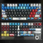 Exclusive Gundam Wing Zero PBT Cherry keycap for mecha keyboards, showcasing its iconic, sharp, prismatic, futuristic design. A premium Gundam keycap.
