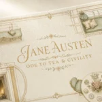 Exquisite Jane Austen literary desk mat collection, displaying delicate vintage florals and classic motifs for a serene, elegant workspace aesthetic.