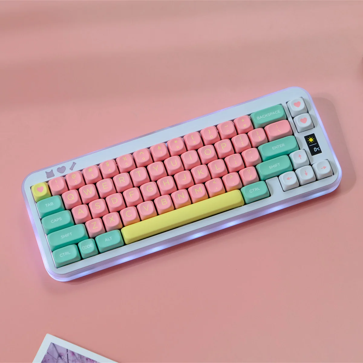 Vibrant Lollipop MOA keycaps gallery, showcasing their sweet ergonomic MOA profile from various angles. Playful, candy-inspired design for customizable joy on your keyboard.