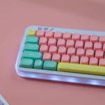 Vibrant Lollipop MOA keycaps displayed from various angles, emphasizing their sweet, ergonomic MOA profile and playful, candy-inspired design for customizable joy on your keyboard.