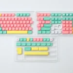 Vibrant Lollipop MOA keycaps displayed from multiple angles, showcasing their sweet, candy-inspired design and ergonomic MOA profile for customizable joy on your keyboard.