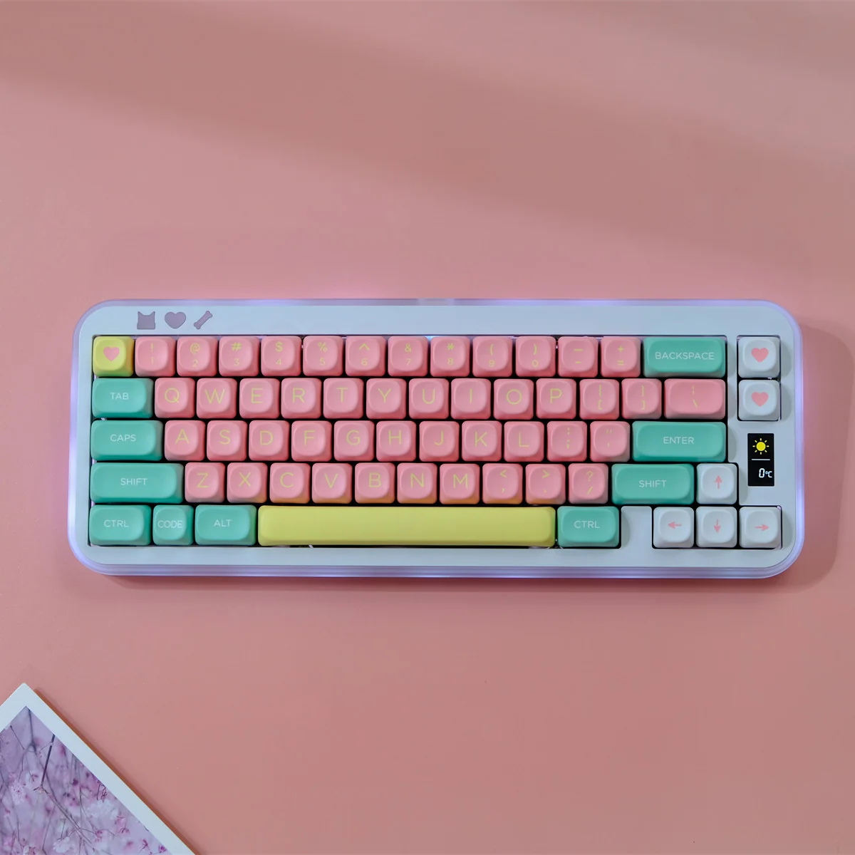 Vibrant Lollipop MOA keycaps in a sweet, ergonomic profile, showcasing their playful candy-inspired design for customizable joy on your keyboard.