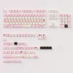 A close-up of Love Diary Keycaps, showcasing their unique profile, warm muted colors, and premium thick PBT material.