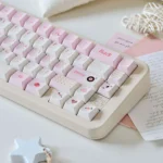 Love Diary Keycaps set, highlighting the unique profile and premium thick PBT with a warm, vintage stationery aesthetic from multiple angles.