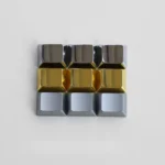 Premium zinc alloy R1 1.25u blank metal keycap showcasing a sleek, minimalist design and elegant metallic finish for a premium keyboard aesthetic.