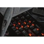 Gallery of Cyan Shadow Metallic PBT Keycaps. View their dark, cosmic metallic PBT finish from multiple premium angles.