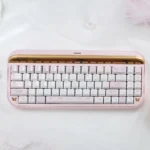 Whimsical My Melody Ceramic Keycaps set, highlighting exquisite craftsmanship and adorable pastel designs with a luxurious glossy finish.