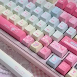 Players Keycap Set (130 keys) displayed from various angles, highlighting authentic Kanji legends and nostalgic gaming aesthetics.