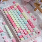 Close-up of the playful Players Keycap Set, showcasing vibrant colors and authentic Kanji legends, perfect for your 130-key keyboard.