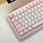 Pooping Kitten Keycap Set displayed from various angles, highlighting its complete 152-key collection with whimsical and humorous cartoon feline design.
