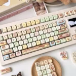 Rilakkuma and Kaoru: Rilakkuma Series Keycap Set from the complete set, displayed in multiple profiles, adding a warm and playful touch to any desk setup.