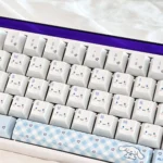 Dreamy Cinnamoroll PBT keycaps set, showcasing adorable Cinnamoroll designs and soft pastel hues, highlighting PBT durability for joyful personalization.