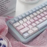 Captivating view of the Sky of Love Cherry Keycap Set, full collection, highlighting dreamy Japanese legends and serene twilight pastel hues.
