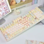Gallery view of whimsical Sumikko Gurashi MOA translucent keycaps. Adorable characters, milky finish, and soft, rounded profile are seen from various angles.