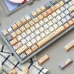 Unique Sushi Keycap Set, featuring Japanese Sushi House themed PBT keycaps. Artistic folded shadow geometric designs offer a high-quality.