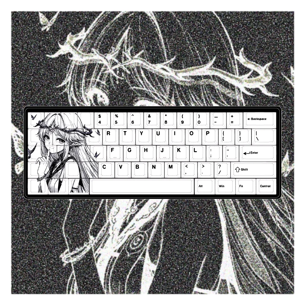 Official Wuthering Waves Cartethyia PBT dye-sub keycaps, showcasing their vibrant sci-fi aesthetic, custom character legends, and futuristic design.