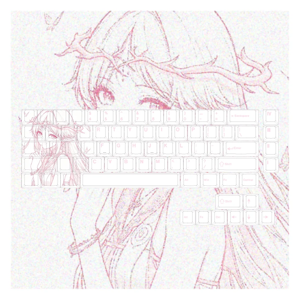 Official Wuthering Waves Cartethyia PBT dye-sub keycaps set, showcasing multiple angles of the vibrant sci-fi legends and futuristic design.